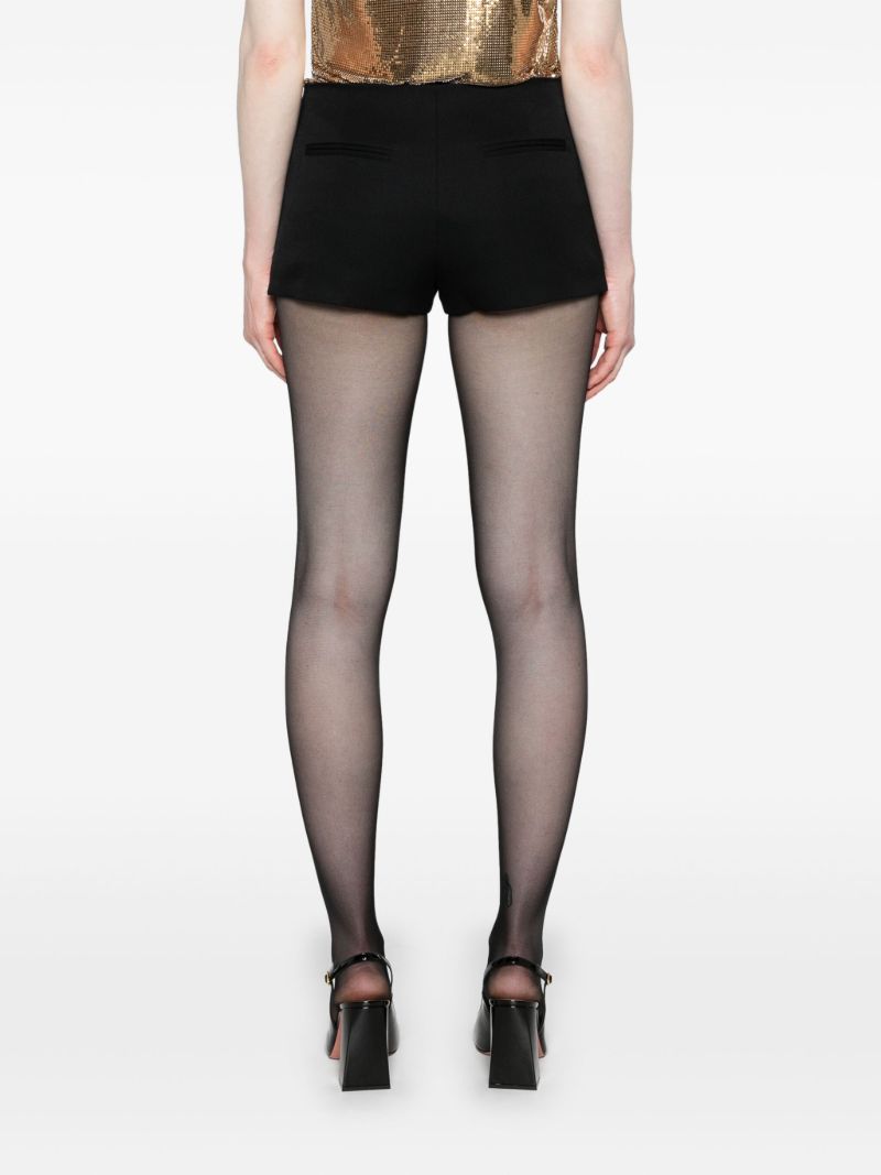 Black Tailored Wool Mini Shorts