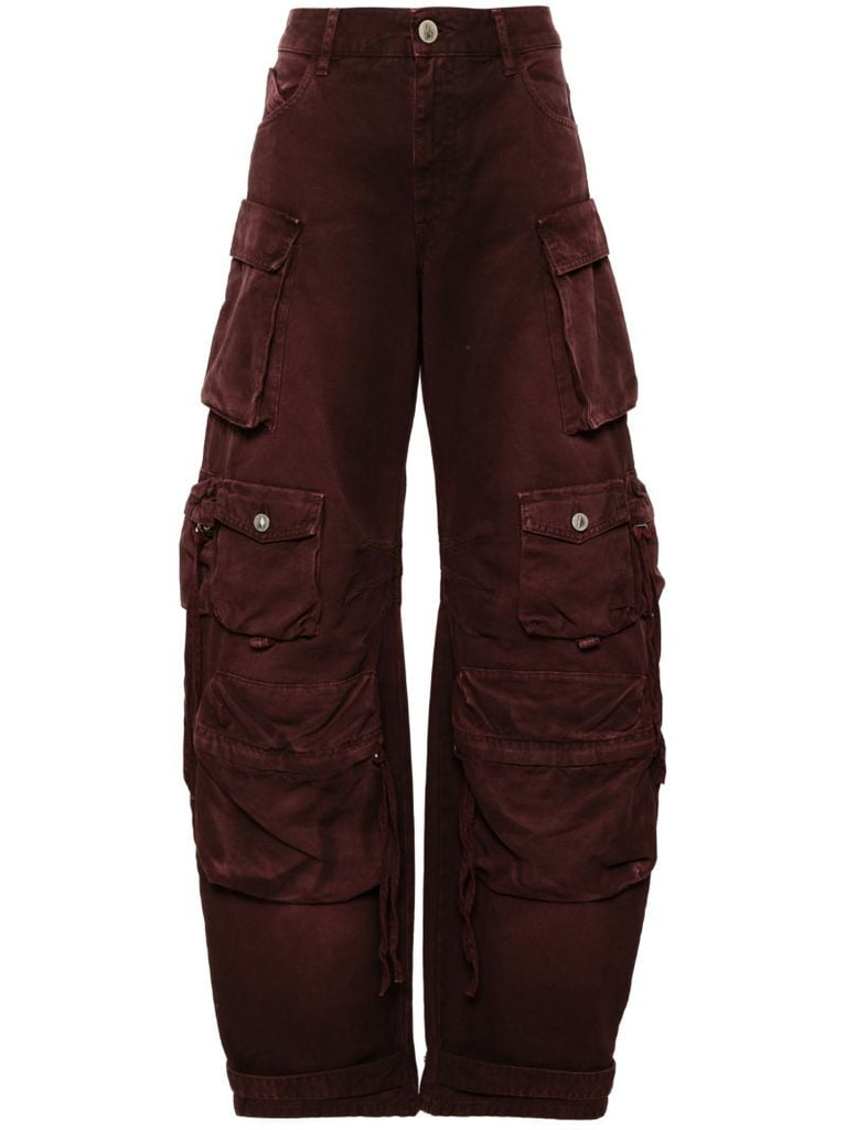 Red High-rise Cargo Jeans