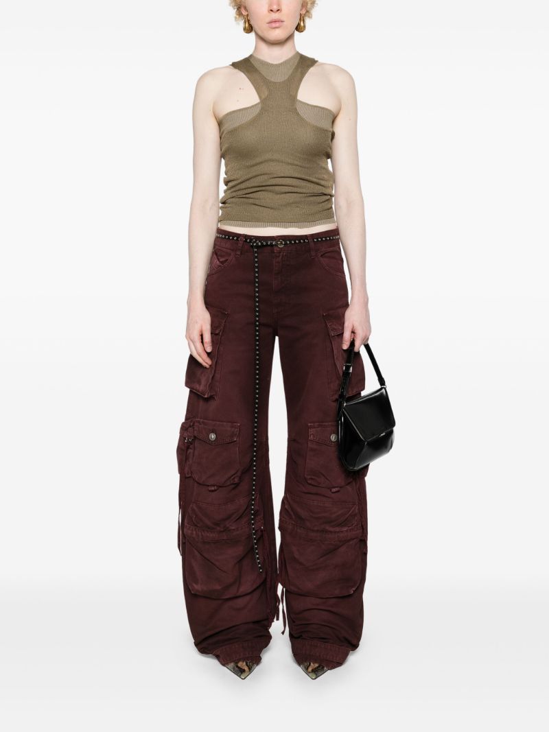 Red High-rise Cargo Jeans
