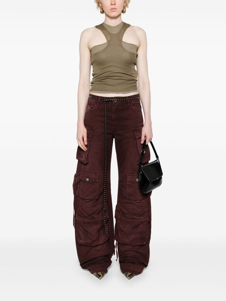 Red High-rise Cargo Jeans