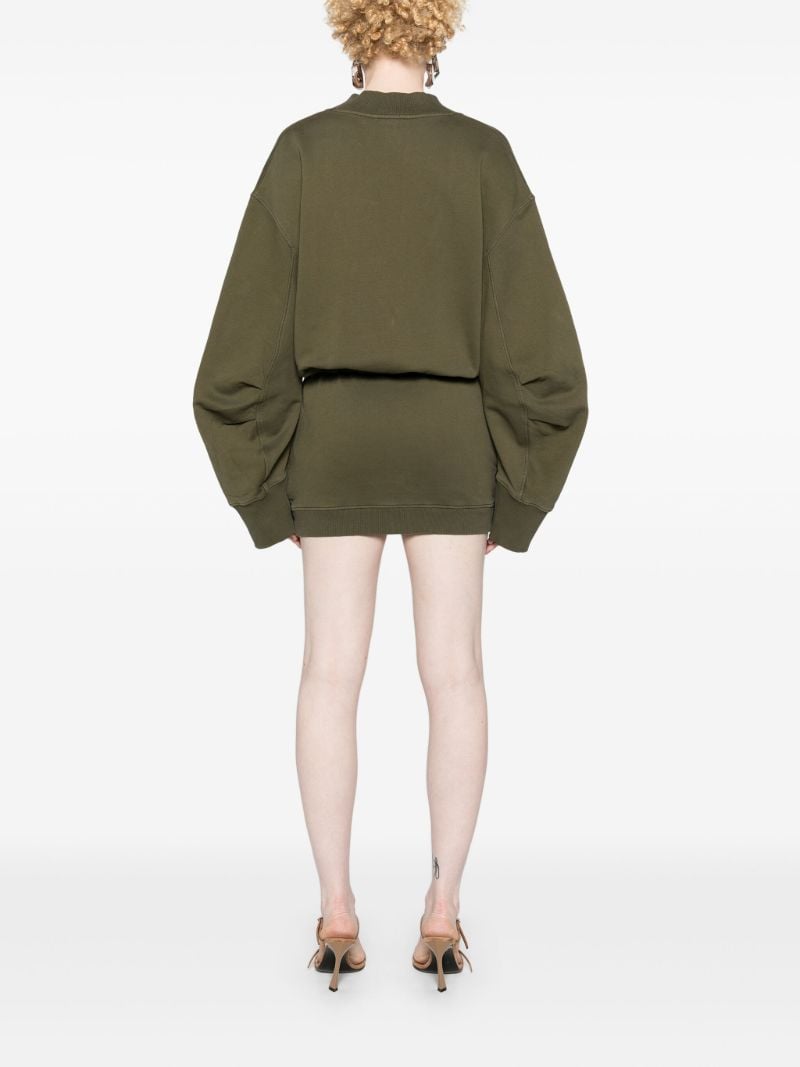 Green Layered Cotton Sweater Dress