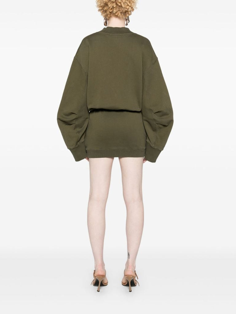 Green Layered Cotton Sweater Dress