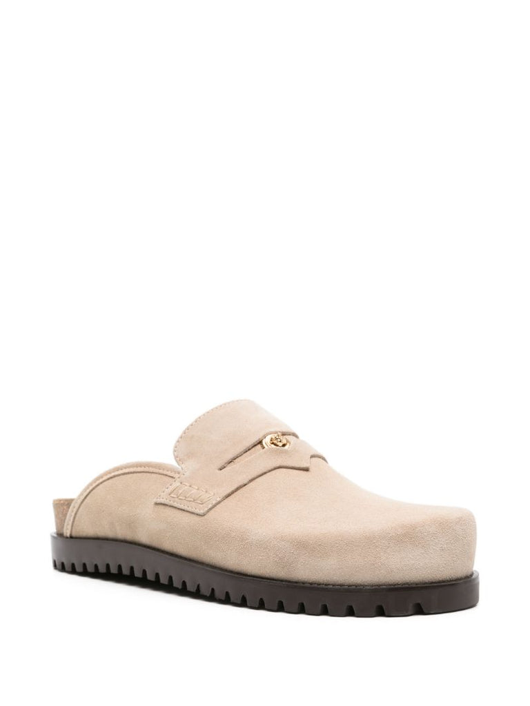 Neutral Medusa Suede Mules
