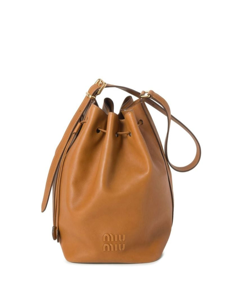 Brown Leather Bucket Bag