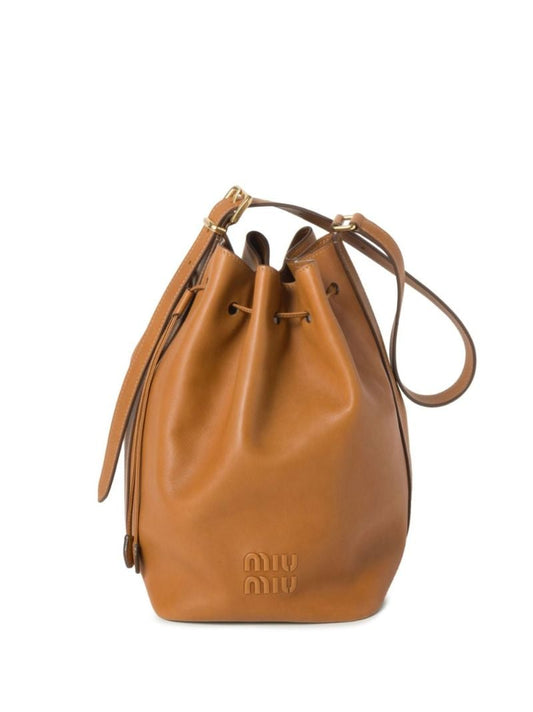 Brown Leather Bucket Bag