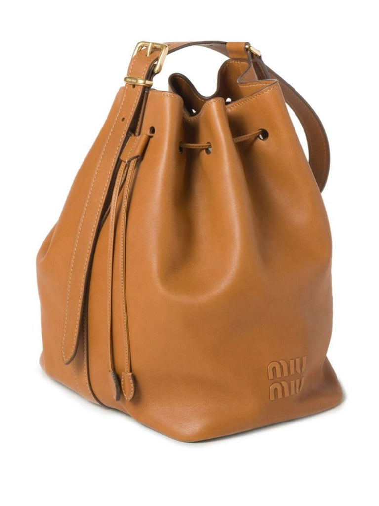 Brown Leather Bucket Bag