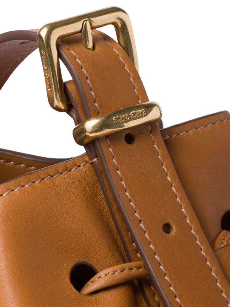 Brown Leather Bucket Bag