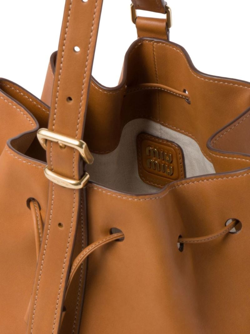 Brown Leather Bucket Bag