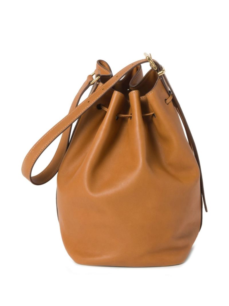Brown Leather Bucket Bag