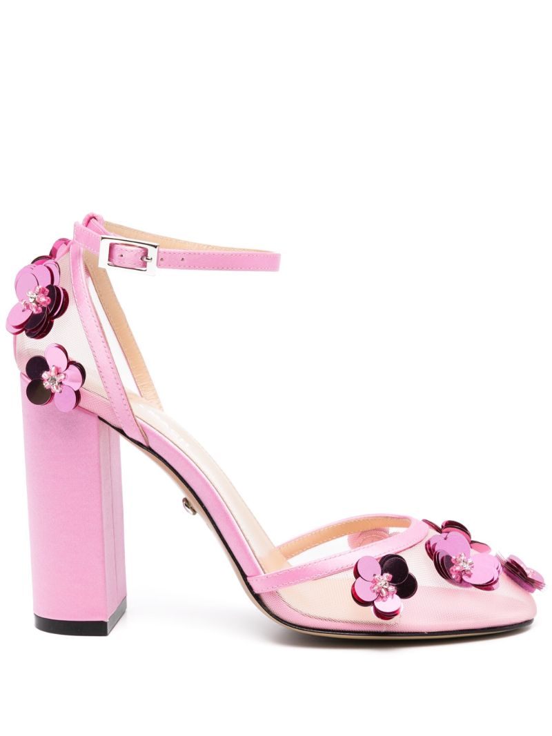 Blue 110 Floral-appliquÃ_x0083_Â© Pumps
