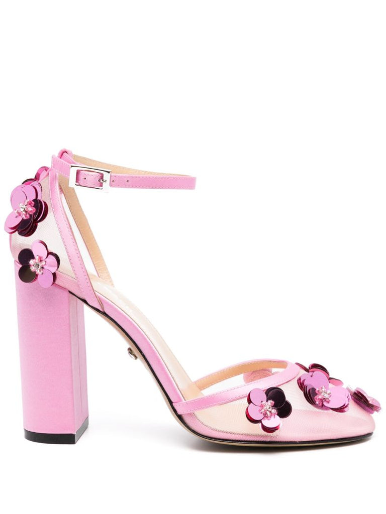 Blue 110 Floral-appliquÃ_x0083_Â© Pumps