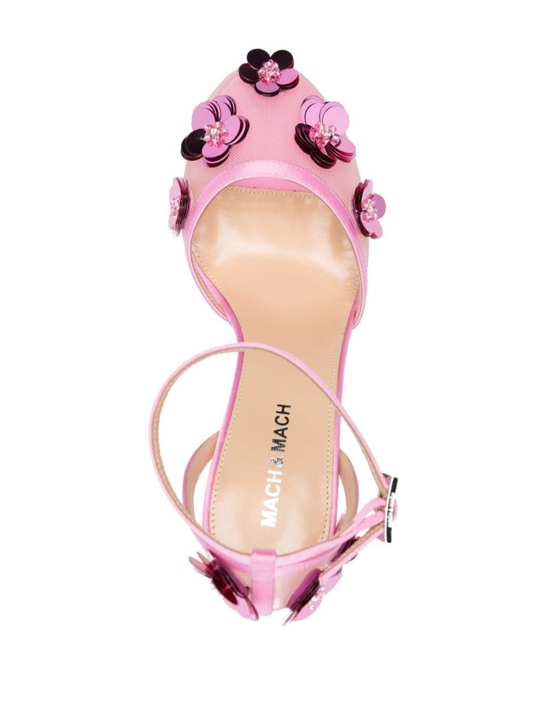 Blue 110 Floral-appliquÃ_x0083_Â© Pumps