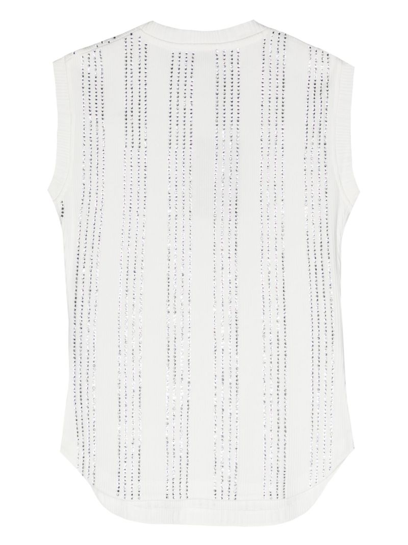White Crystal Cotton Tank Top