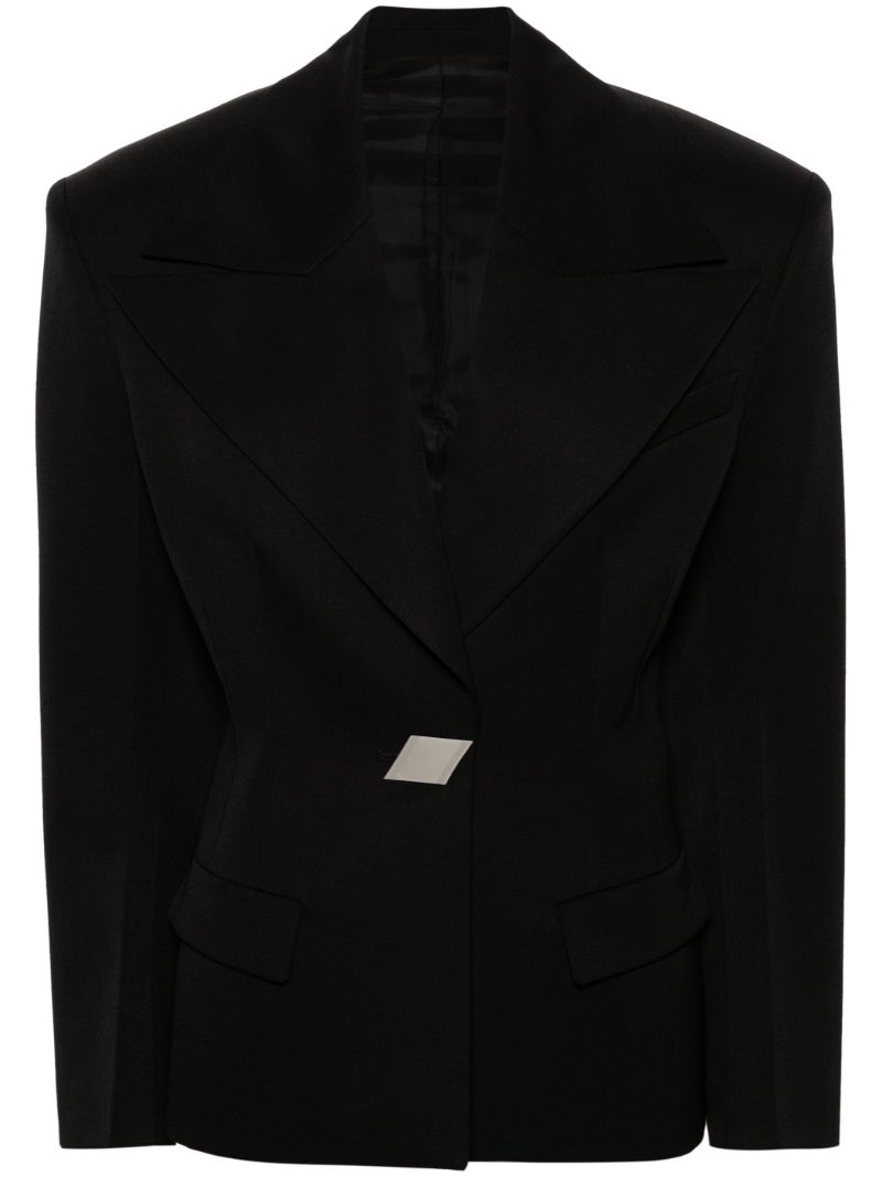 Black Single-breasted Wool Blazer