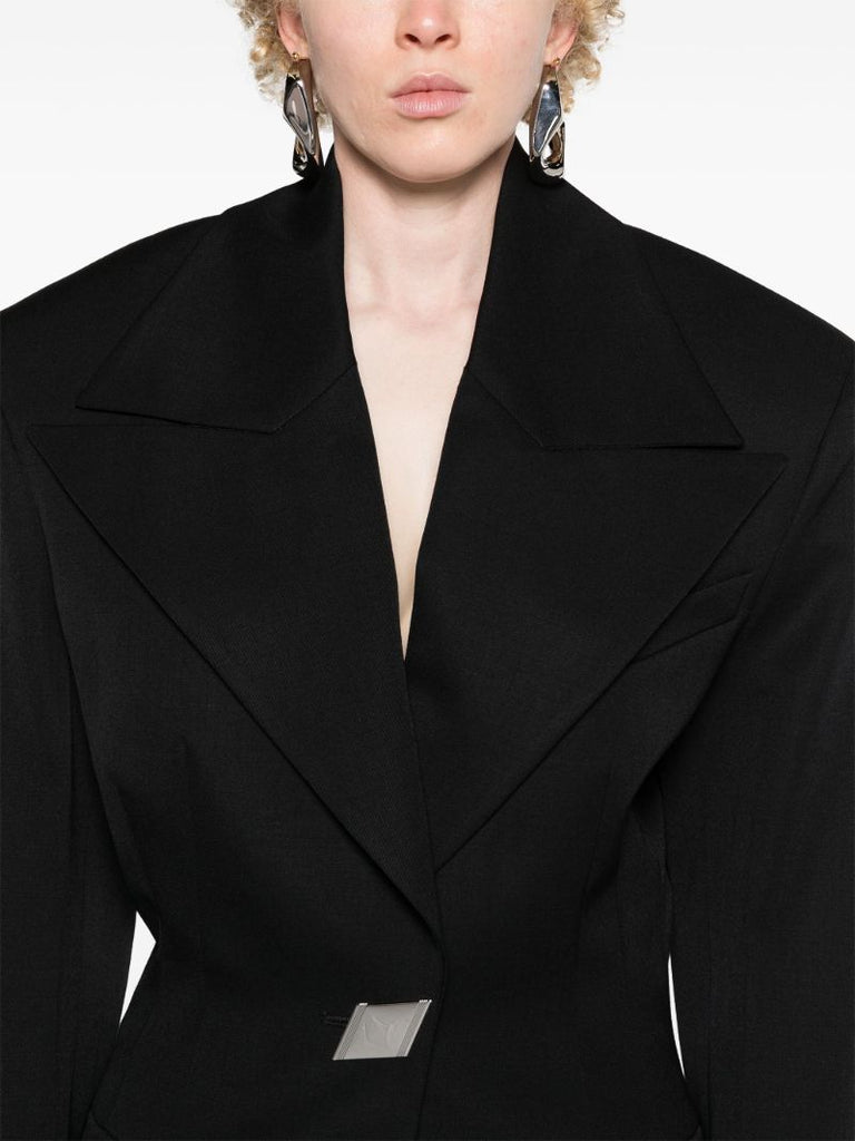 Black Single-breasted Wool Blazer