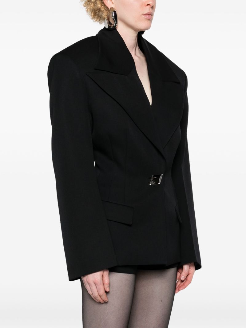 Black Single-breasted Wool Blazer