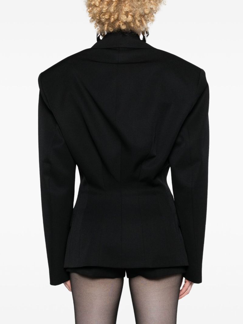 Black Single-breasted Wool Blazer