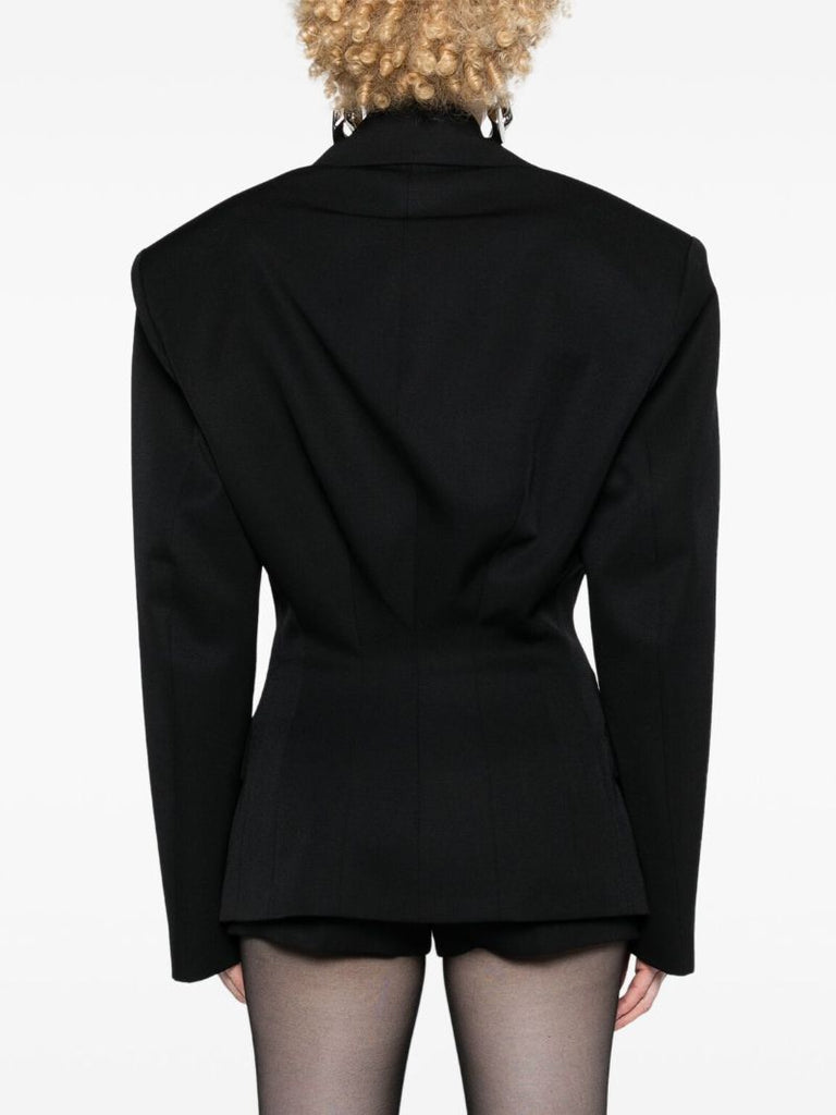 Black Single-breasted Wool Blazer