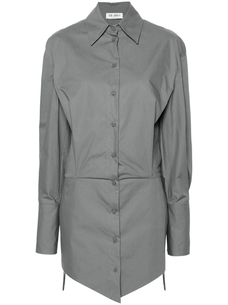 Grey Layered Cotton Shirt Dress