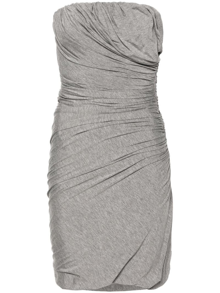 Grey Ruched Jersey Mini Dress