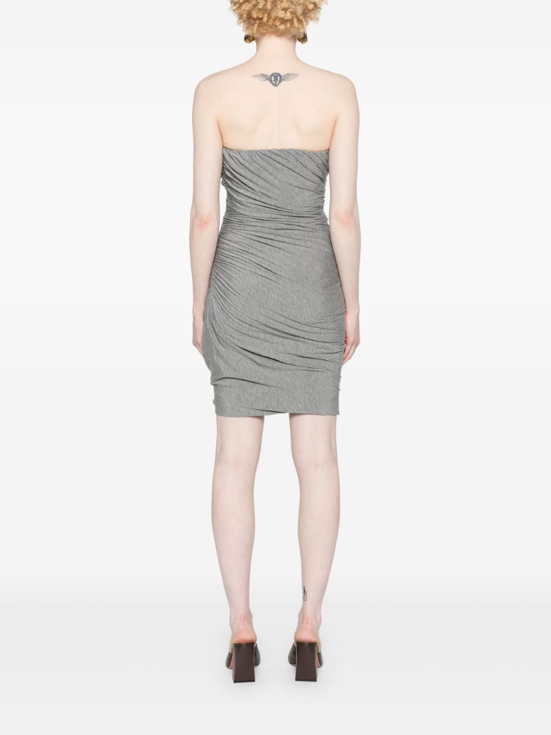 Grey Ruched Jersey Mini Dress