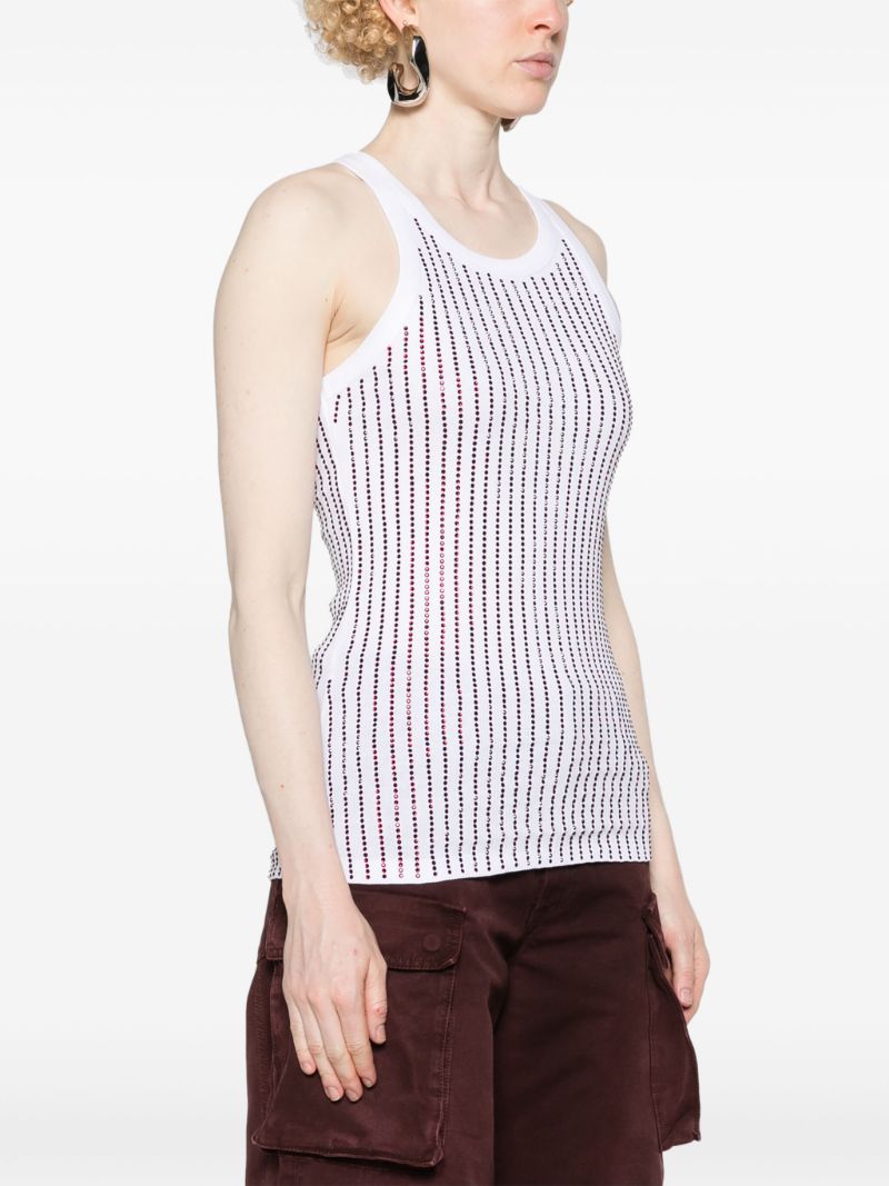 White Crystal Cotton Tank Top