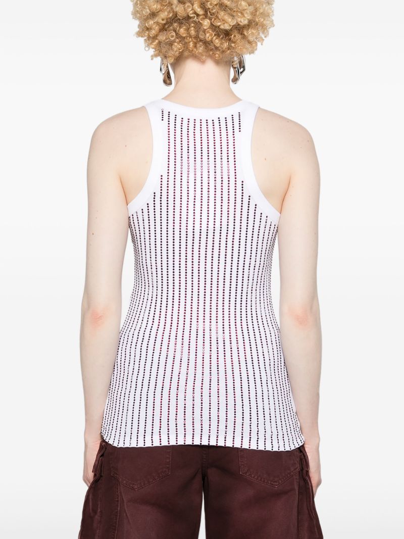 White Crystal Cotton Tank Top