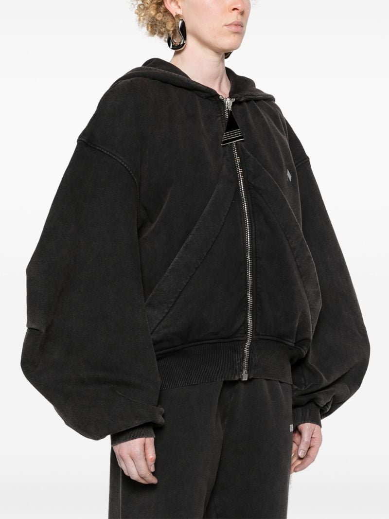 Black Zip-up Cotton Hoodie