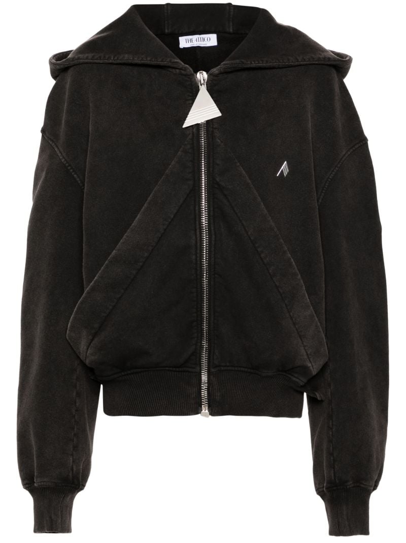 Black Zip-up Cotton Hoodie