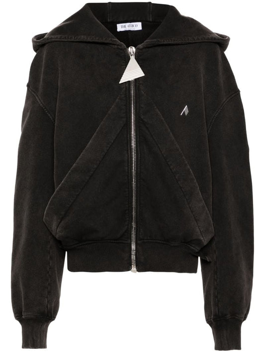 Black Zip-up Cotton Hoodie
