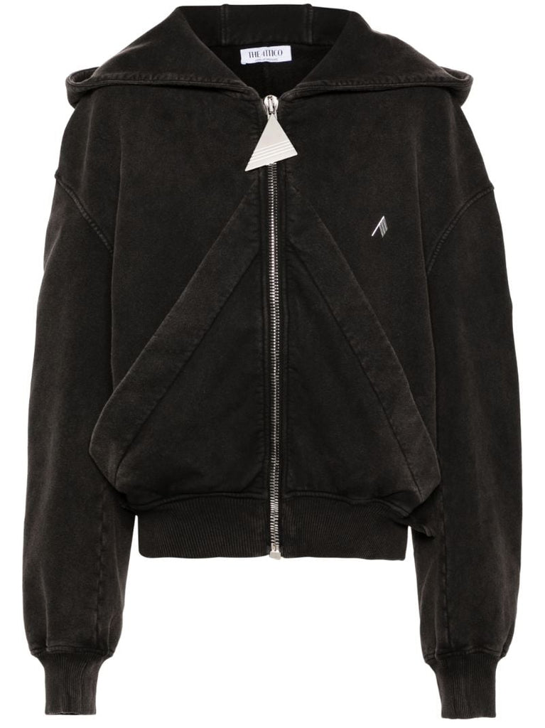 Black Zip-up Cotton Hoodie