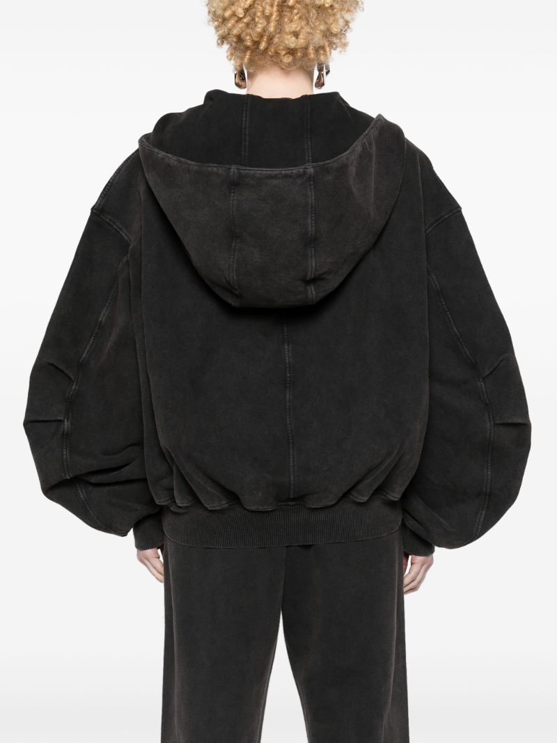 Black Zip-up Cotton Hoodie