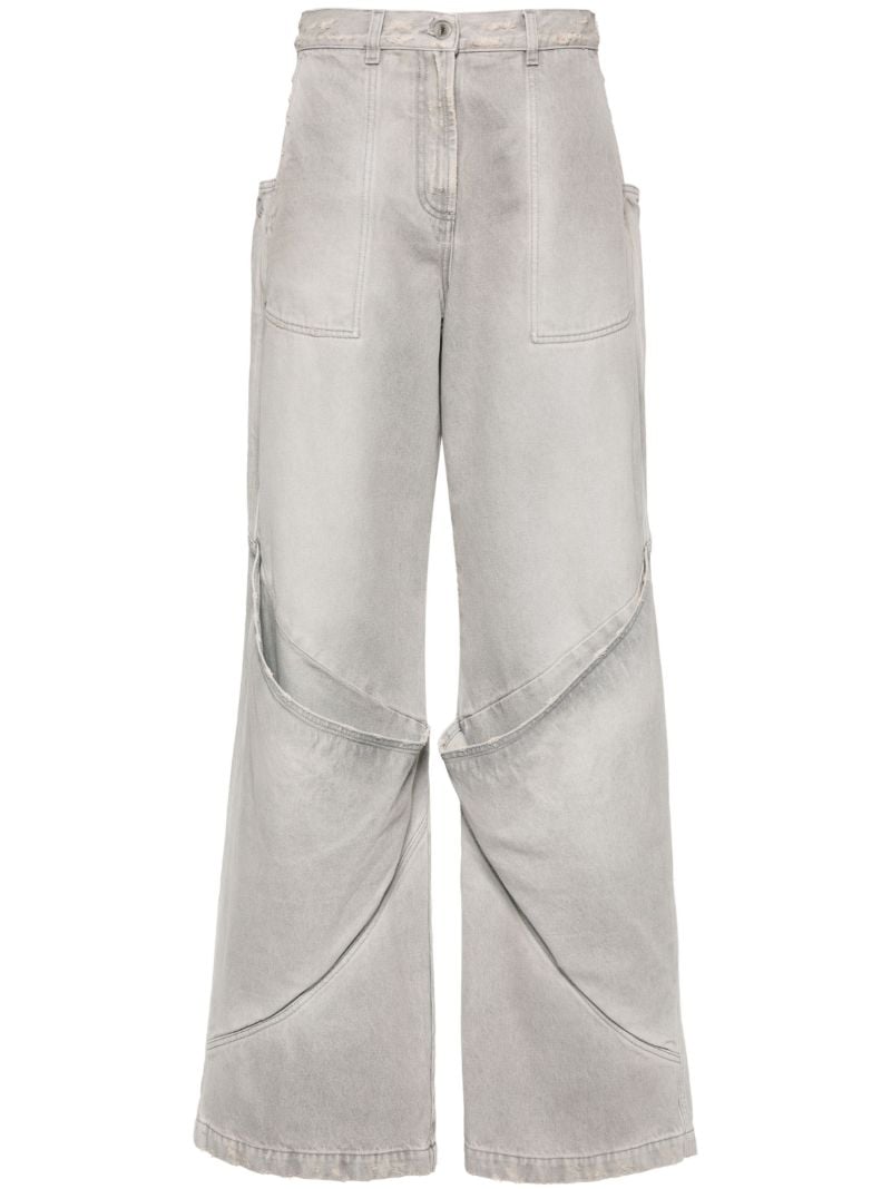 Grey Mid-rise Wide-leg Jeans