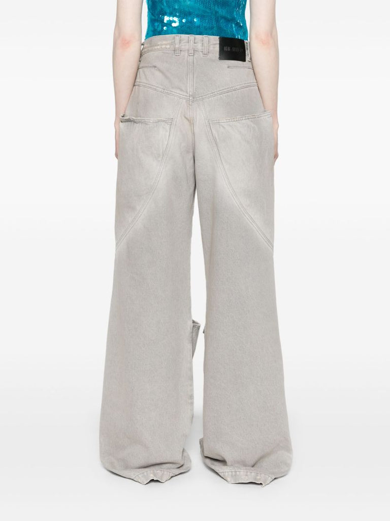 Grey Mid-rise Wide-leg Jeans