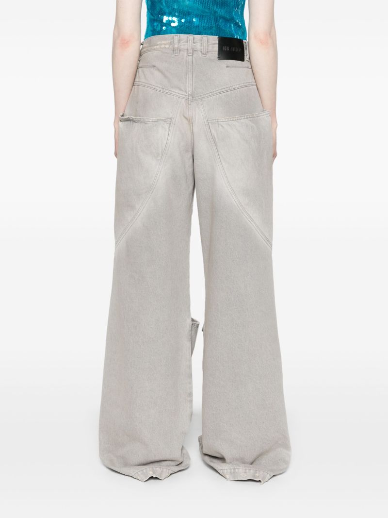 Grey Mid-rise Wide-leg Jeans