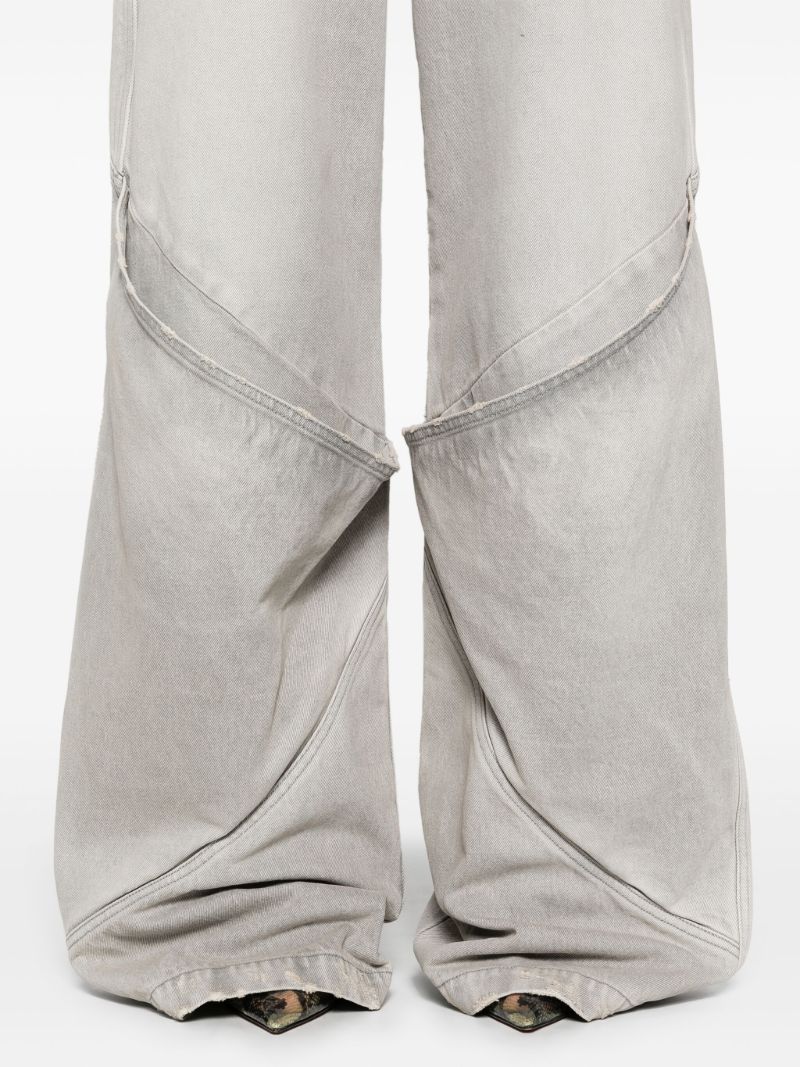 Grey Mid-rise Wide-leg Jeans