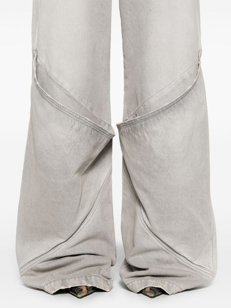 Grey Mid-rise Wide-leg Jeans