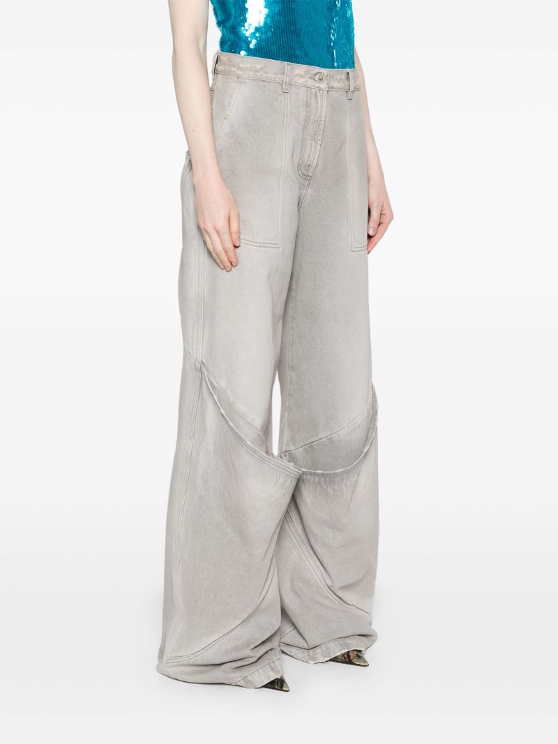 Grey Mid-rise Wide-leg Jeans