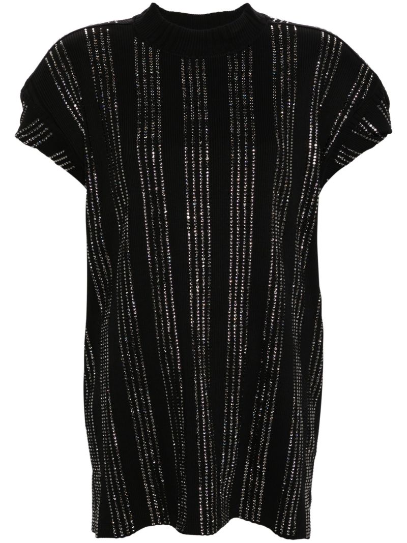 Black Crystal Cotton T-shirt