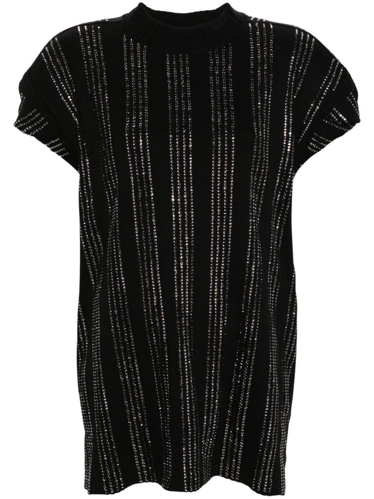 Black Crystal Cotton T-shirt