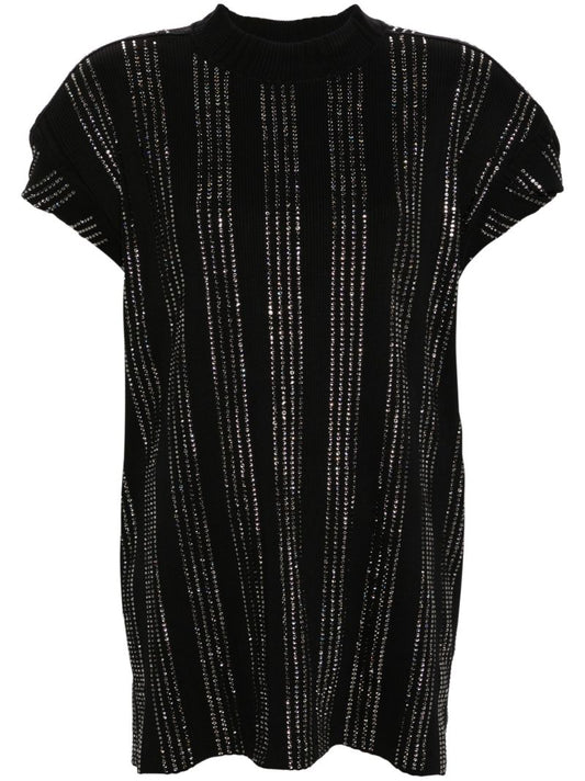 Black Crystal Cotton T-shirt