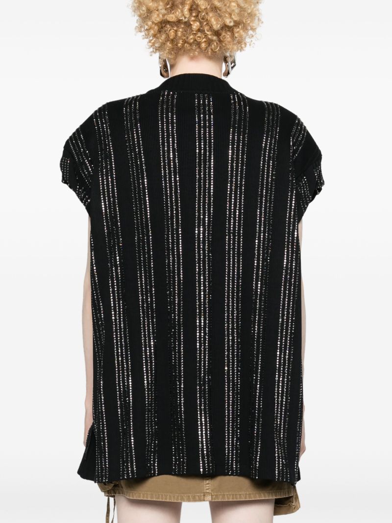 Black Crystal Cotton T-shirt
