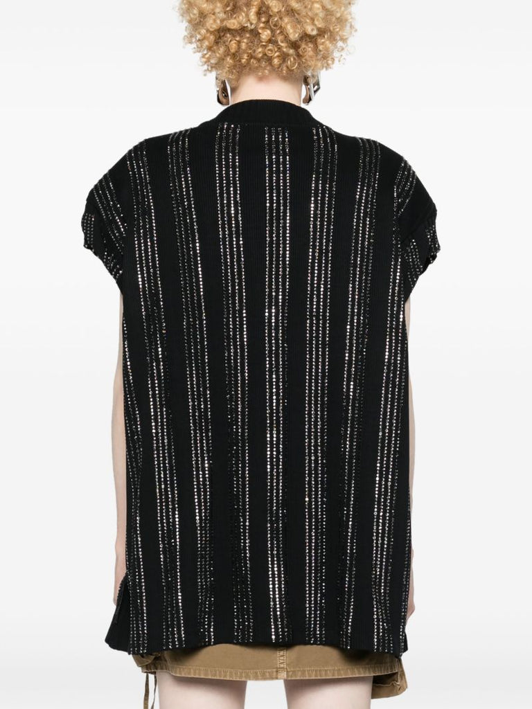 Black Crystal Cotton T-shirt