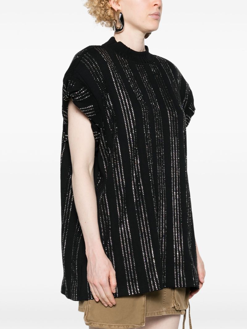 Black Crystal Cotton T-shirt
