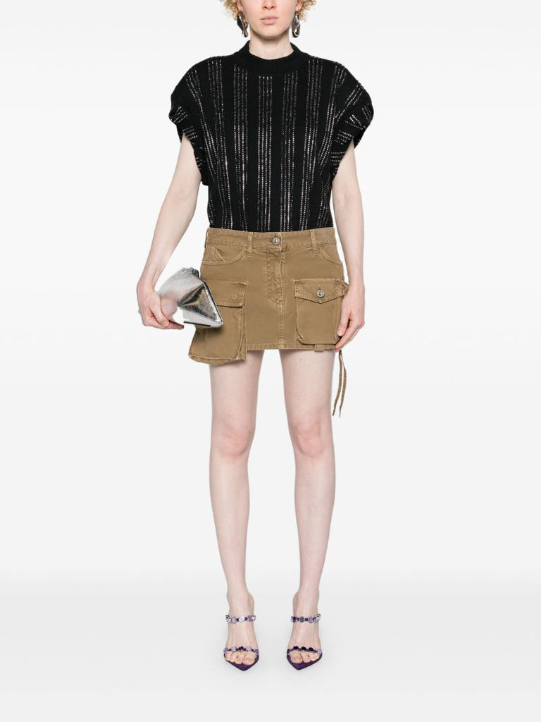 Black Crystal Cotton T-shirt