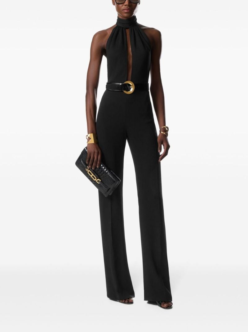 Black Halterneck Belted Jumpsuit