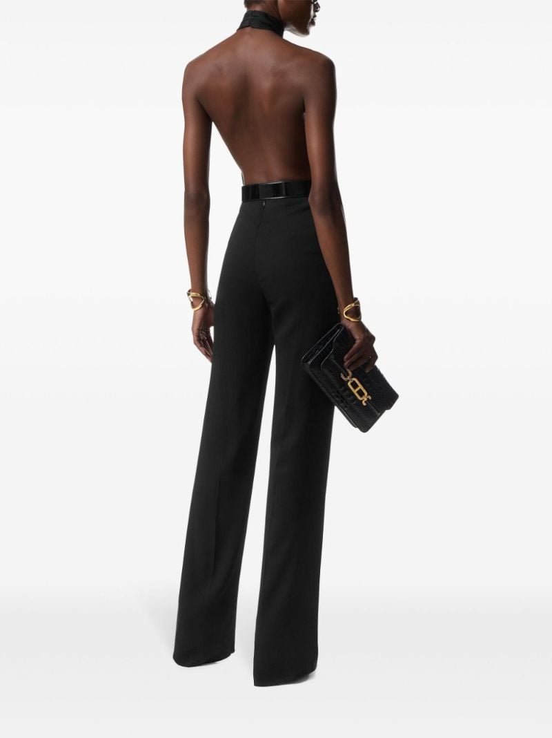 Black Halterneck Belted Jumpsuit