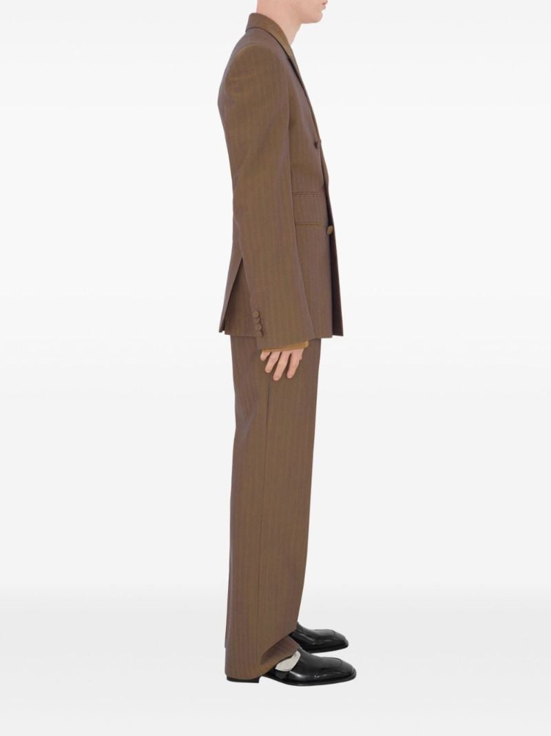 Brown Double-breasted Wool Blazer