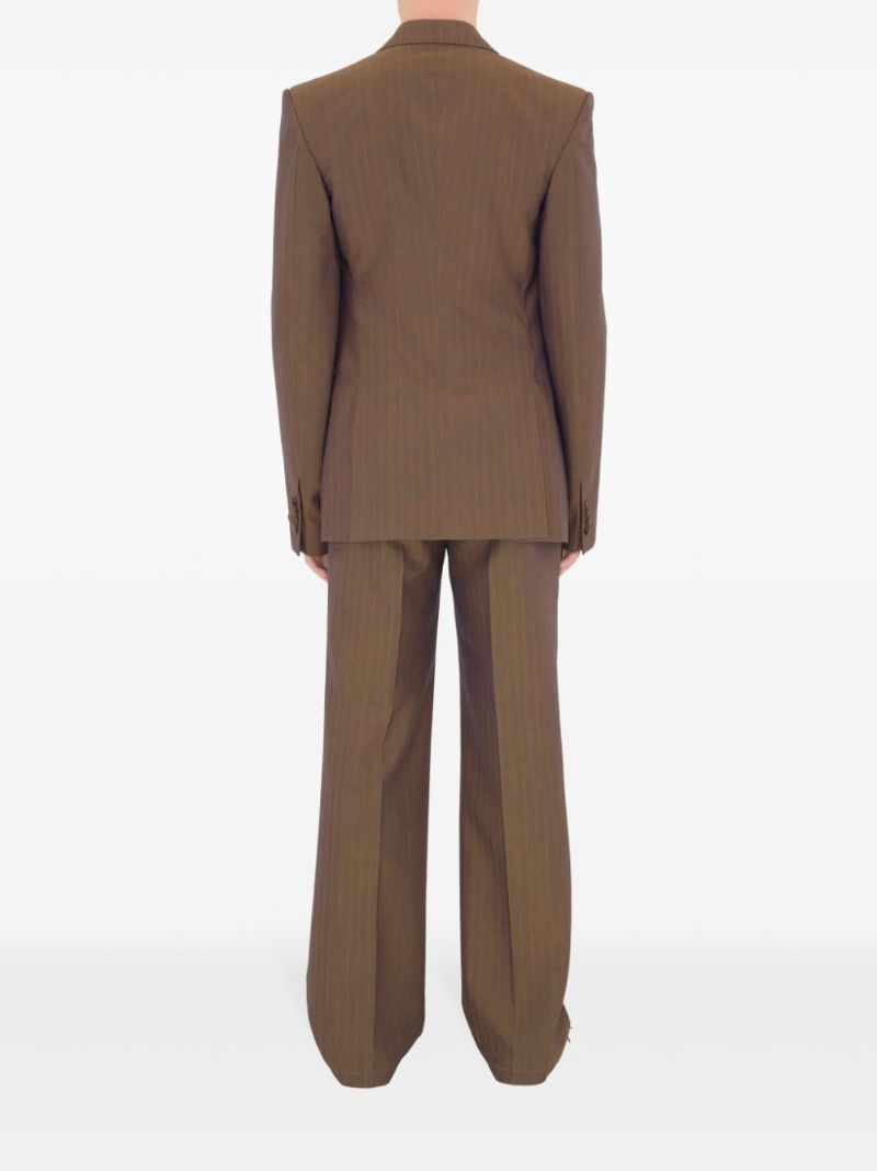 Brown Double-breasted Wool Blazer
