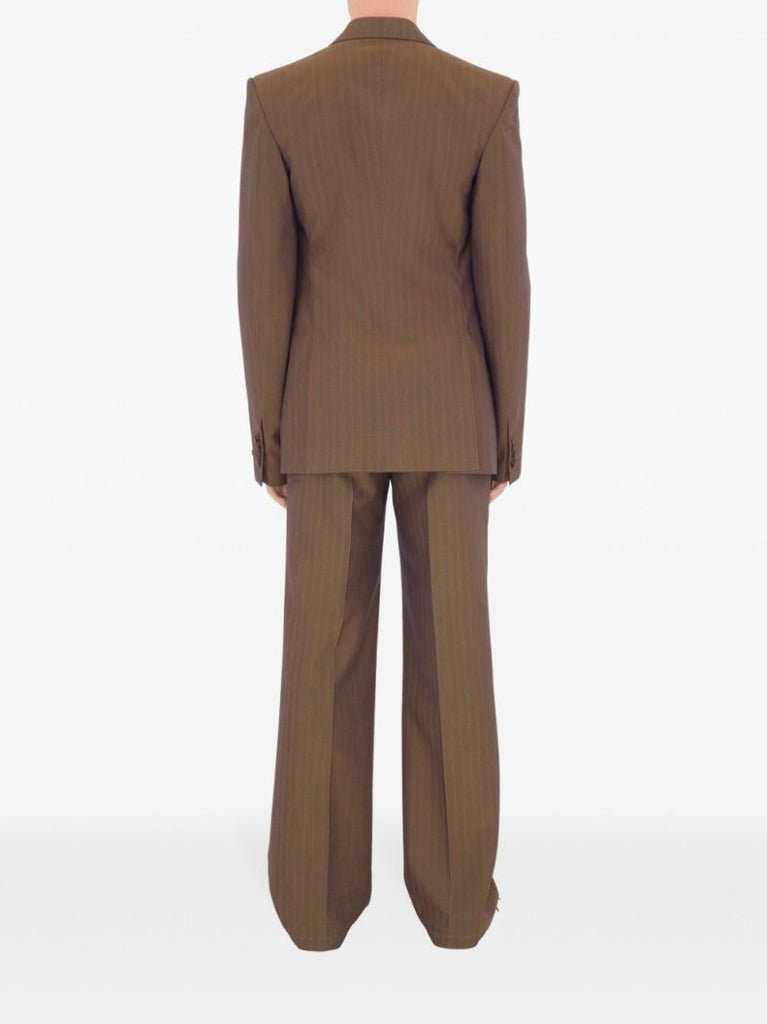 Brown Double-breasted Wool Blazer